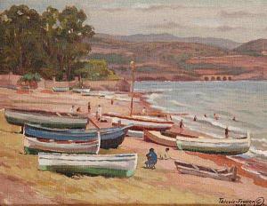 DEMARTINI Eduard 1892-1961,A Beach in Théoule near Cannes,1927,Palais Dorotheum AT 2007-11-24