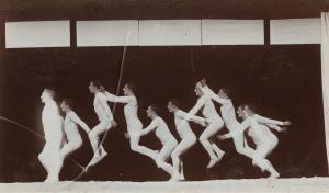 DEMENY Georges 1850-1917,Chronophotograph of a man jumping,1895,Swann Galleries US 2018-10-18