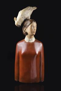 DEMETZ Aron 1972,Busto di fanciulla con cacatoa,2000,Sant'Agostino IT 2022-12-01