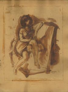 DEMIAN Anastase 1894-1977,Woman in Armchair,1926,Alis Auction RO 2009-05-16