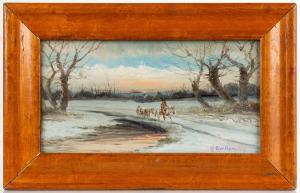 DEMING Edwin Willard 1860-1942,Winter Landscape with Native Amerians on Horseback,Cottone 2024-01-24