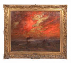 Demont Adrien Louis 1851-1928,Dramatic red sky at sunset,Eldred's US 2022-07-26