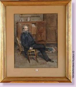 den DUYTS Gustave 1850-1897,Homme assis dans son cabinet de travail,VanDerKindere BE 2009-04-21