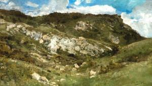 den DUYTS Gustave 1850-1897,Paysage rocheux dans la Vallée de la Meuse,1881,De Vuyst BE 2019-05-18