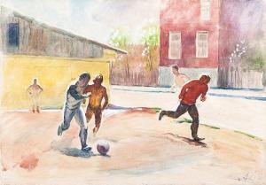 DENEIKA Aleksandr 1899-1969,Street Football,Stahl DE 2016-04-23