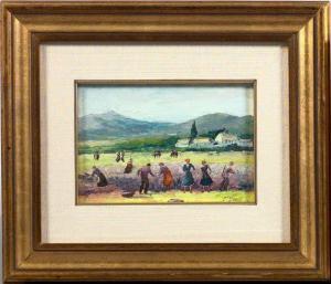 DENIS G,View of a Mountain Valley with Townsfolk Working a,20th Century,St. Charles US 2009-09-26
