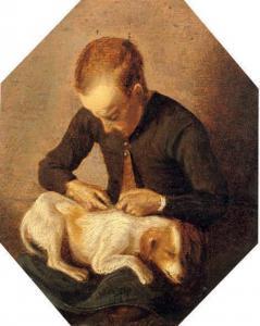 DENIS Guy 1900-1900,A boy delousing his dog,Christie's GB 2007-09-05