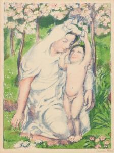 DENIS Maurice 1870-1943,L'enfant couronnant sa mère (Cailler 152),Boisgirard - Antonini 2024-04-23
