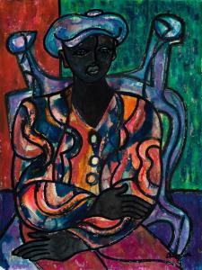 DENMARK James 1936,Untitled (Seated Woman with Cap),1980,Swann Galleries US 2022-03-31