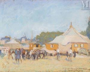 DENNERY Gustave L. 1863-1953,Le campement du Cirque,Millon & Associés FR 2024-01-25