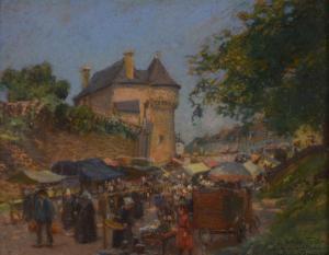 DENNERY Gustave L. 1863-1953,Le marché à Guérande,Thierry-Lannon FR 2019-05-04