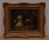 DENNIS J,Still life, Birds' Eggs, Nest, Hellebores ,1880,Bamfords Auctioneers and Valuers 2017-04-11