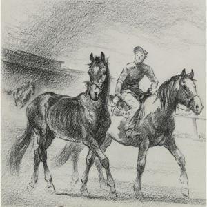 DENNIS Wesley 1903-1966,Two horses and a jockey,1955,Sotheby's GB 2011-04-11
