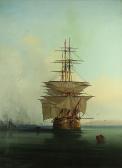 DENNY Gideon Jacques 1830-1886,Ship in the Bay Harbor,1879,Clars Auction Gallery US 2015-02-22
