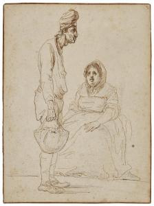 DENON Dominique Vivant,Caricatures of a man holding a basket and a seated,Christie's 2024-04-17