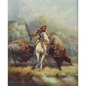 DENTON Troy 1949,Bison Hunt,Clars Auction Gallery US 2021-10-17