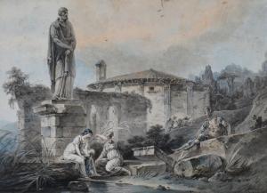 DEPELCHIN J T,An Italianate view with figures by ruins,Dreweatts GB 2015-04-14