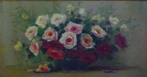 DEPLANCHER Gabrielle Marguerite 1875-1945,Bouquet de roses,1945,Giafferi FR 2012-03-19