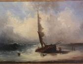 DEPRAT E 1800-1900,Bateau à marée basse,Millon & Associés FR 2013-04-29