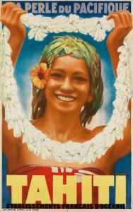 DEQUENE Albert Charles 1897-1973,TAHITI / LA PERLE DU PACIFIQUE,1934,Swann Galleries US 2020-08-27