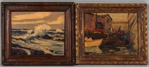 DER GARABEDIAN Giragos,Two Framed Oil Paintings: Rockport Harbor and Cras,Skinner 2018-11-29