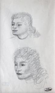 DERAIN Andre 1880-1954,Deux profils de femmes,Lombrail - Teucquam FR 2014-11-28