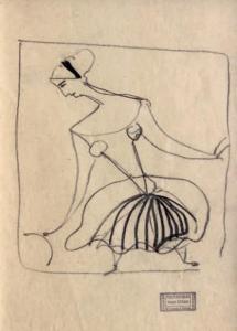 DERAIN Andre 1880-1954,Femme en robe à cerceaux,Lombrail - Teucquam FR 2014-11-28
