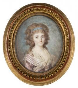 DERANTON Joseph 1756-1814,Jeune femme à mi-corps en ro,1789,Artcurial | Briest - Poulain - F. Tajan 2010-12-13