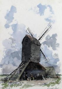 DEREK Abel 1925-2008,Tomlins Mill, a study of a windmill, with figur,Batemans Auctioneers & Valuers 2018-05-05