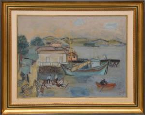 Dereli Cevat 1900-1989,Fishing Village,Hood Bill & Sons US 2021-04-20