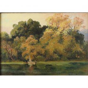 DeROME Albert Thomas 1885-1959,Trees Along the River Bank,Clars Auction Gallery US 2022-07-17