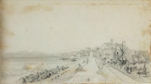 DEROY Laurent 1797-1886,Cannes, vue du golfe de la Napoule et du boulevard,De Maigret FR 2022-05-20