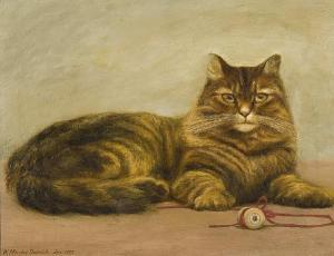 DERRICK W. Marston,Portrait of a tabby cat,Bonhams GB 2008-12-10