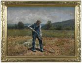 DERRICK William Powell 1857-1941,Hoeing the Field,Brunk Auctions US 2018-09-15
