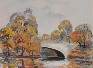 DERY Alex,Bridge with Autumn Trees,1948,Rachel Davis US 2016-05-14