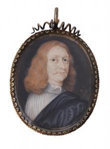 DES GRANGES David 1611-1675,A gentleman, wearing white shirt and black robe, h,Dreweatts 2021-12-16