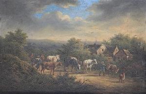 DESAN Charles 1800-1800,Cattle drovers on a lane,Gorringes GB 2015-06-25
