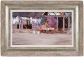 DESATNICK Mike 1943,Beach House, Wash Day, Mexico,1983,Brunk Auctions US 2023-07-15