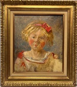 DESBOUTIN Marcellin 1823-1902,Portrait d'une fillette au noeud ,AuctionArt - Rémy Le Fur & Associés 2024-02-28