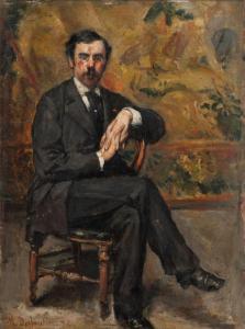 DESBOUTIN Marcellin 1823-1902,Portrait d\’homme assis,1896,Ader FR 2023-10-27
