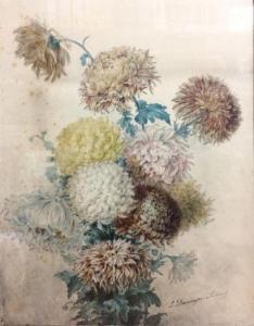 DESCAMPS SABOURET Louise Cecile 1855-1879,Bouquet de pivoines,Millon & Associés FR 2019-03-26