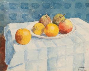 DESCARGUES Etienne 1876-1967,Still Life with Oranges, Pears, a Lemon and an App,Skinner 2022-08-02