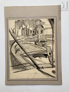 DESCH Auguste Theodore 1877-1924,La barque « Maurice » dans un paysage,Millon & Associés 2024-02-08