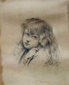 DESCHAMPS Camille 1800-1800,Portrait de petite fille,Boisgirard - Antonini FR 2010-03-09