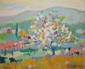 DESCHAMPS Paul 1900-1900,Arbre en fleurs,Ruellan FR 2017-07-27