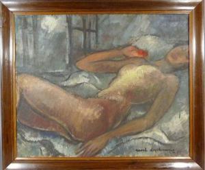 deschamps Raoul 1903-1958,« Femme lascive à la rose »,1958,Audap-Mirabaud FR 2011-12-07