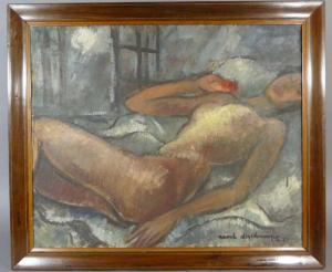 deschamps Raoul 1903-1958,"Femme lascive à la rose".,1958,Audap-Mirabaud FR 2014-04-29