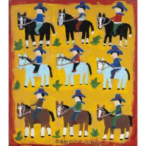 DESCHILLIE Mamie 1920-2010,Cowboys on Horseback,Clars Auction Gallery US 2023-07-14