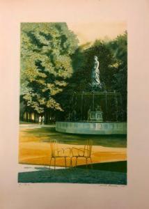 DESCHLER Émile 1910-1991,Le jardin du Luxembourg,1985,Chayette et Cheval FR 2021-10-26