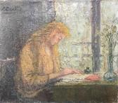 DESCHLY Irène 1800-1800,Femme à l'écriture,EVE FR 2019-03-21